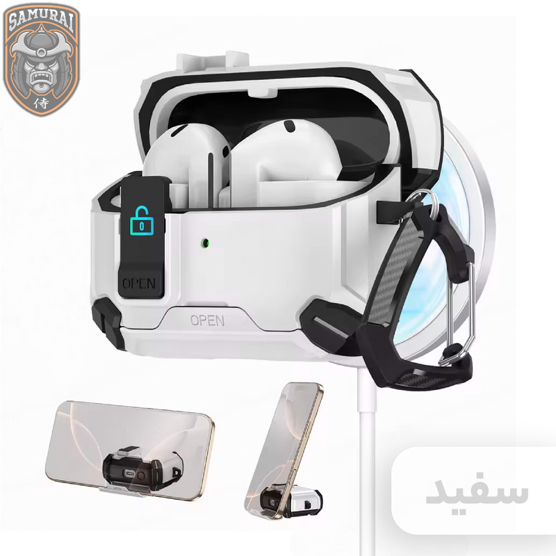 کاور سامورایی مدل Quad-37 مناسب برای کیس هدفون سامسونگ Galaxy Buds 3 Pro / Buds 3 / Buds 3 FE