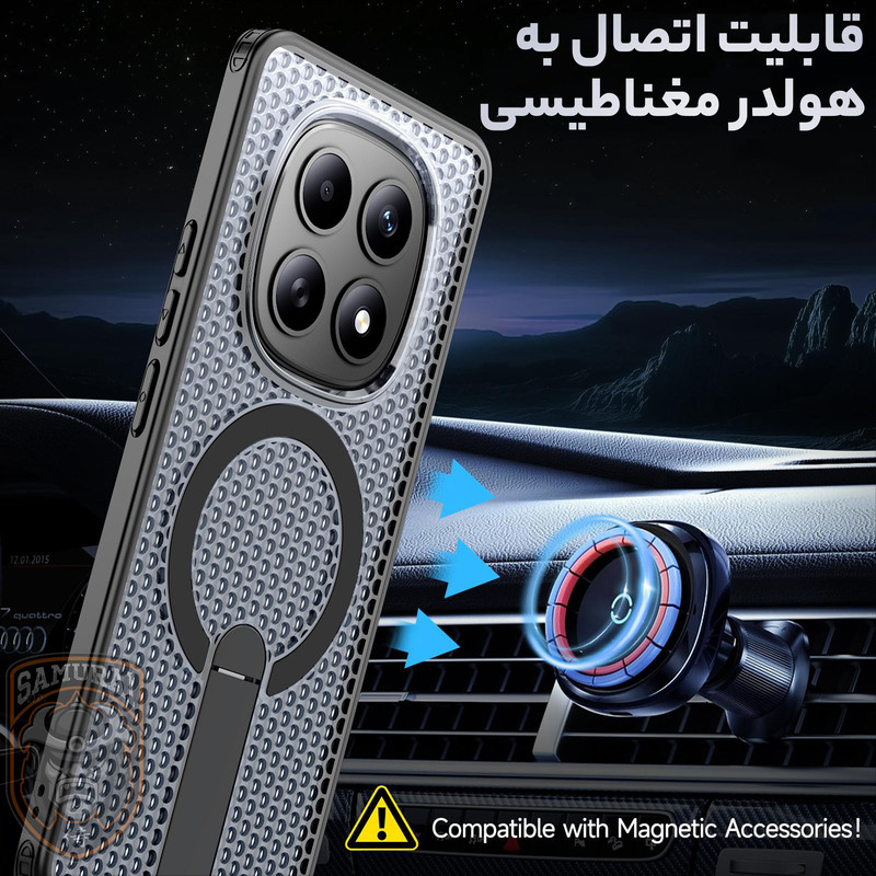کاور سامورایی مدل Cool Stand مناسب برای گوشی موبایل شیائومی Redmi Note 15 Pro 5G