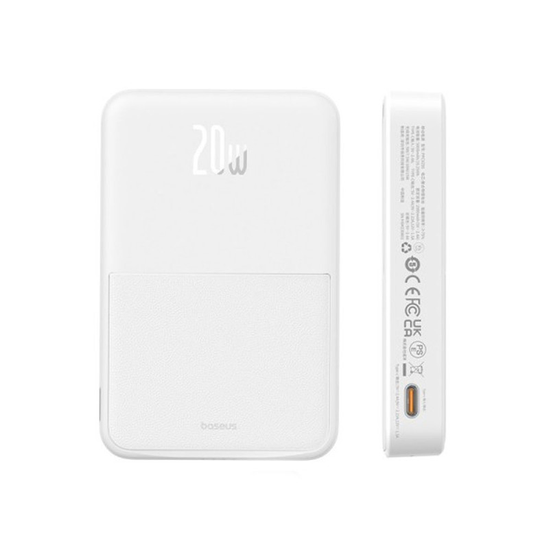 پاوربانک بیسیم 20 وات بیسوس مدل MagPro Magnetic Bracket 20w با ظرفیت 5000 میلی آمپر ساعت به همراه کابل USB-C به USB-C