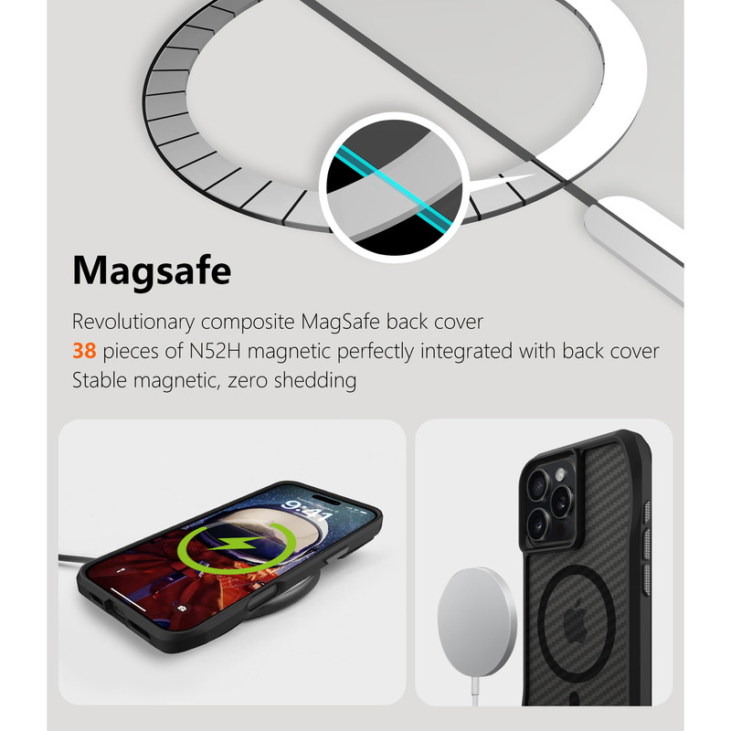 کاور سامورایی مدل Octagon Carbon مناسب برای گوشی موبایل اپل iPhone 16 Pro Max