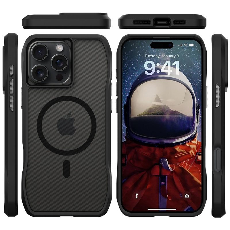 کاور سامورایی مدل Octagon Carbon مناسب برای گوشی موبایل اپل iPhone 16 Pro Max