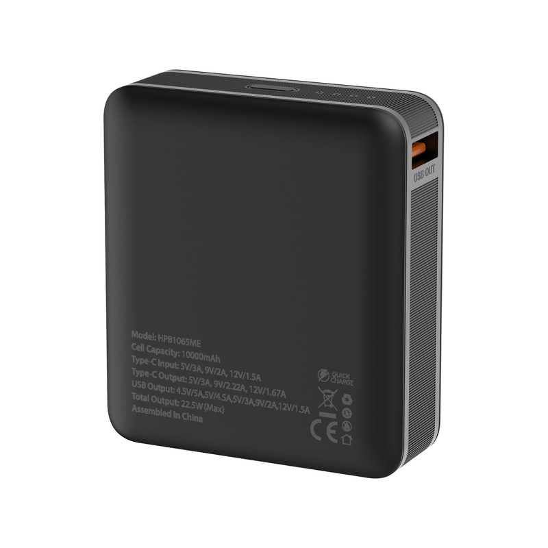 پاوربانک 22.5 وات هترون مدل HPB1065ME ظرفیت 10هزار میلیآمپرساعت