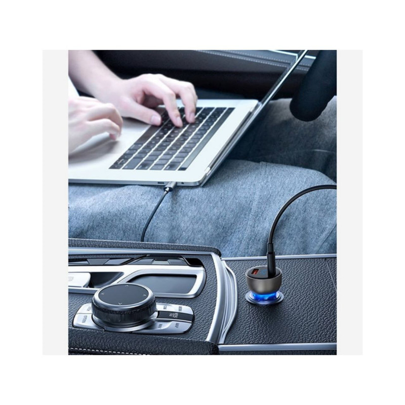 شارژر فندکی 65 وات باسئوس مدل Dual Quick Charger-65W