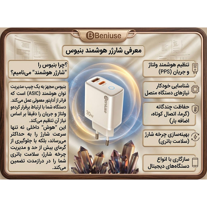 شارژر دیواری 30 وات بنیوس مدل BE-CH07
