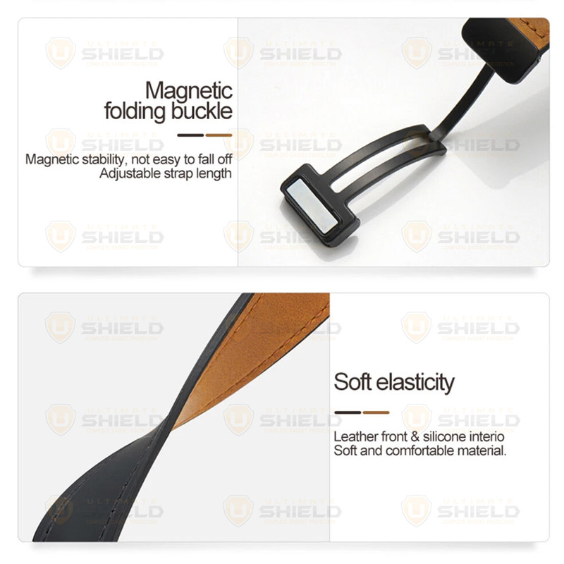 بند آلتیمیت شیلد مدل Smooth Leather Mag مناسب برای اپل واچ 44/45/46/49 میلی متری سری SE1/SE2/SE3/4/5/6/7/8/9/10/11/Ultra/Ultra2/Ultra3
