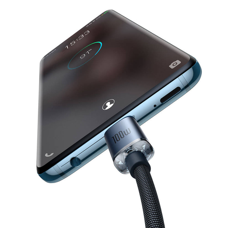 کابل USB-C بیسوس مدل Crystal Shine 100W New Pack طول 2 متر