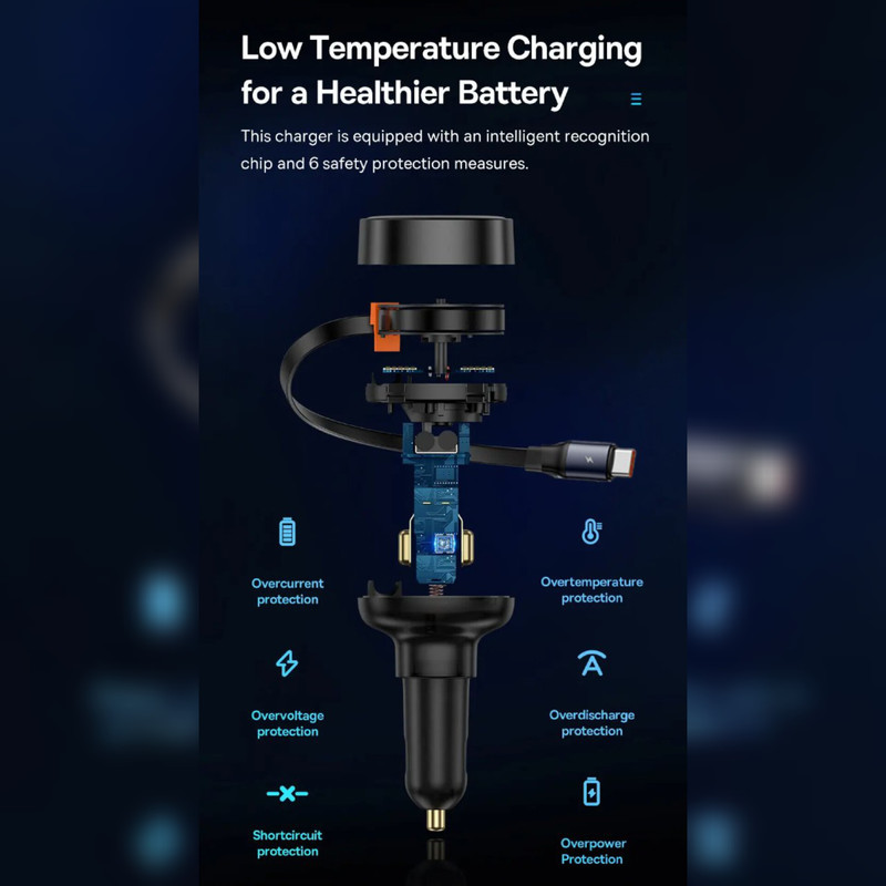 شارژر فندکی 60 وات بیسوس مدل CCTXP-UC