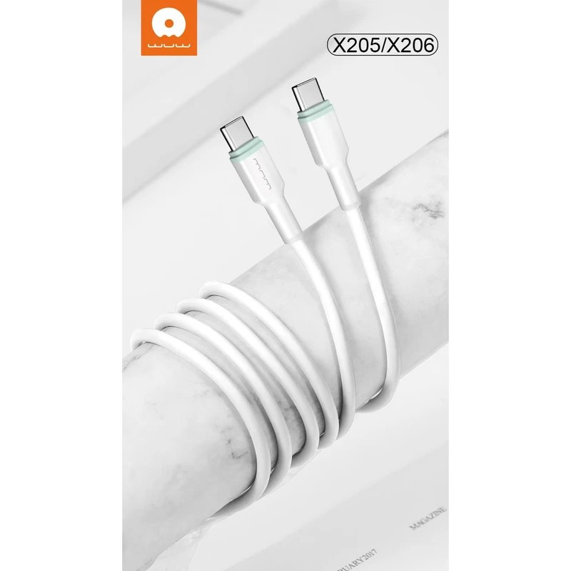 شارژر دیواری 45 وات دبلیو یو دبلیو مدل C202 به همراه کابل تبدیل USB-C
