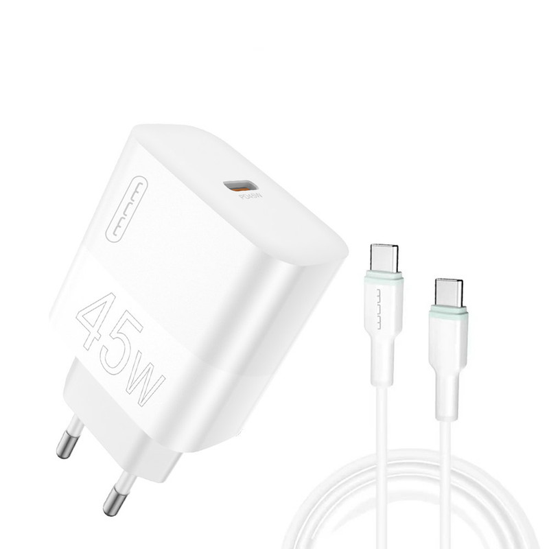 شارژر دیواری 45 وات دبلیو یو دبلیو مدل C202 به همراه کابل تبدیل USB-C