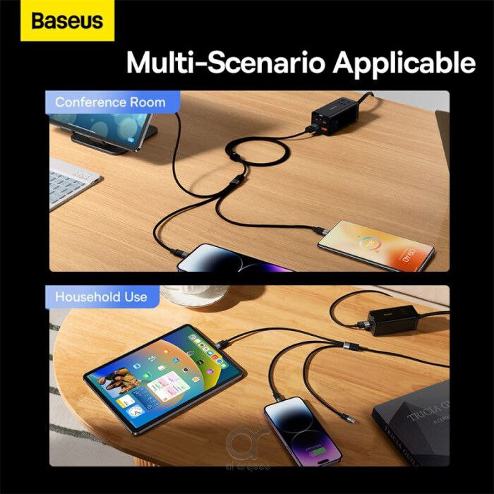 کابل تبدیل USB به لایتنینگ/USB-C/microUSB بیسوس مدل HIGH CURRENT طول 0.6 متر