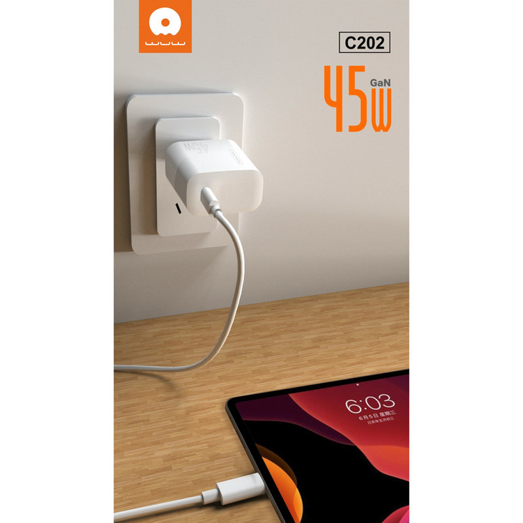 شارژر دیواری 45 وات پی دی دبلیو یو دبلیو مدل EU S24 ULTRA