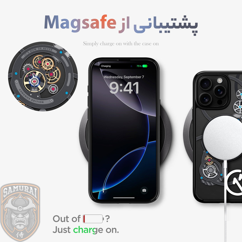 کاور سامورایی مدل SPG-Chronos مناسب برای گوشی موبایل اپل iPhone 16 Pro Max