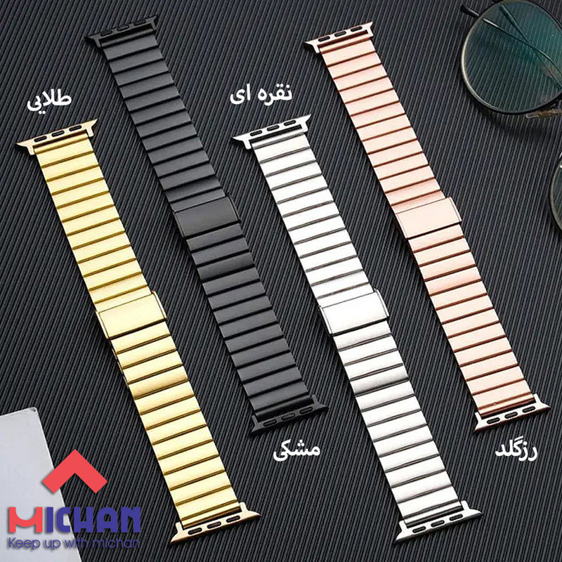 بند میچان مدل Stainless REC مناسب برای اپل واچ سری سایز /42/44/45/46/49 میلی متری