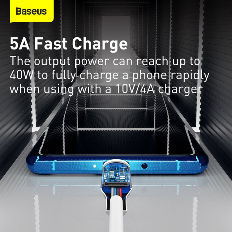کابل تبدیل USB به USB-C بیسوس مدل Simple Wisdom-40W طول 1.5 متر بسته 2 عددی