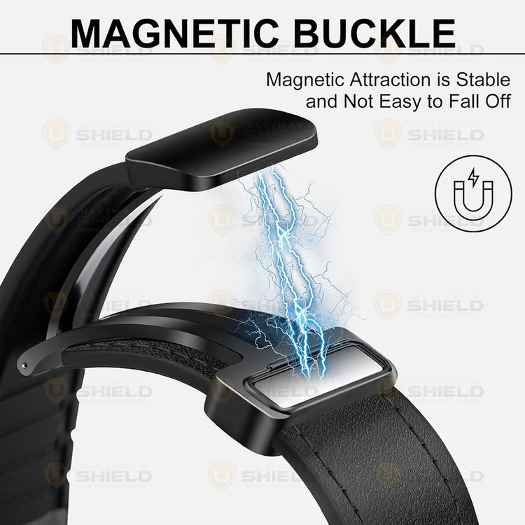 بند آلتیمیت شیلد مدل Smooth Leather Mag مناسب برای اپل واچ 45 میلی متری سری 7/8/9