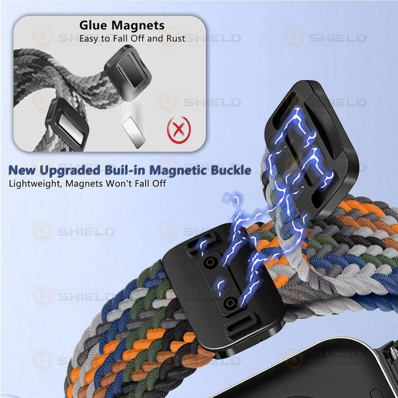 بند آلتیمیت شیلد مدل Braided Magsolo GRD مناسب برای اپل واچ 49 میلی متری سری Ultra 3 به همراه کاور